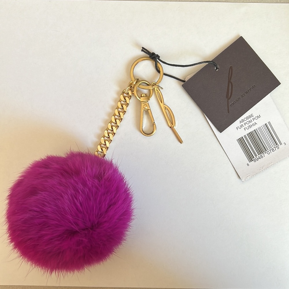 Brian Atwood Fur Pom Pom Keychain (Brand New)